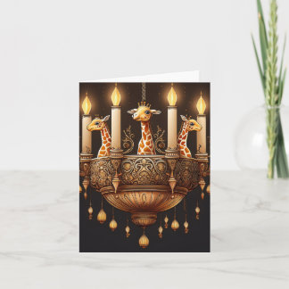 Candle Giraffe Chandelier Card