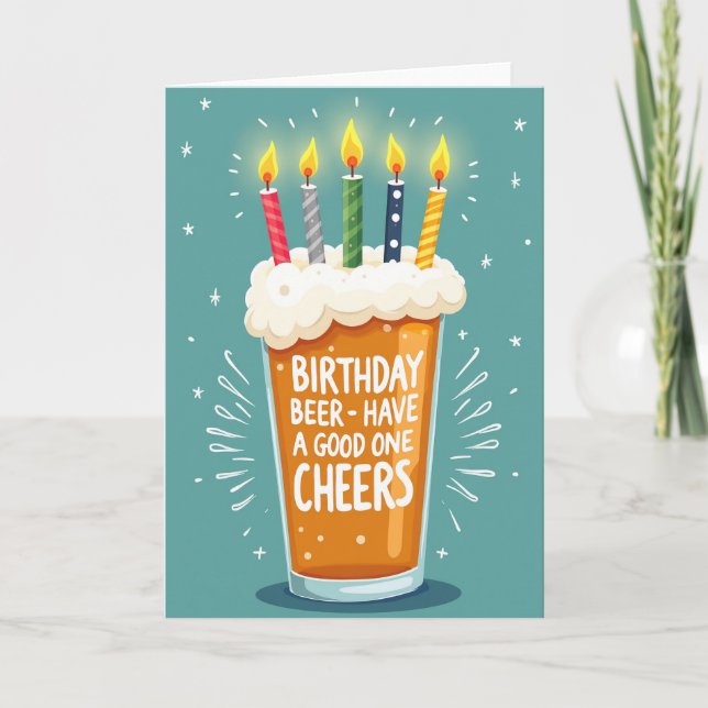 Candle Glass Birthday Card (Front)