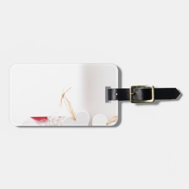 Candle & Hearts Luggage Tag (Front Horizontal)