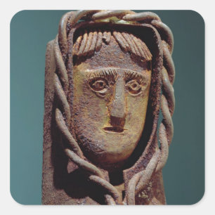 Candle holder with a figure of Jesus Square Sticker