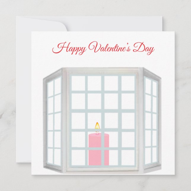 Candle in the Window Valentine’s Day Card (Front)