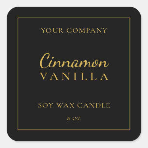 Candle Label Black Gold Minimal Product Branding