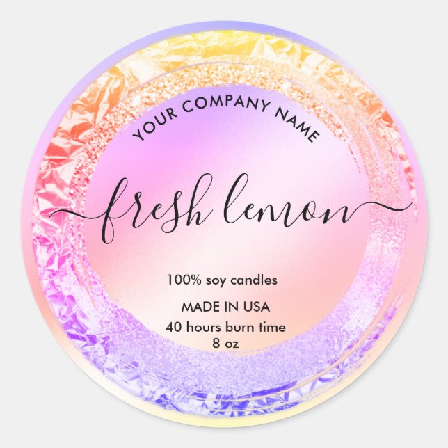 Candle label Elegant Product Packaging (Front)