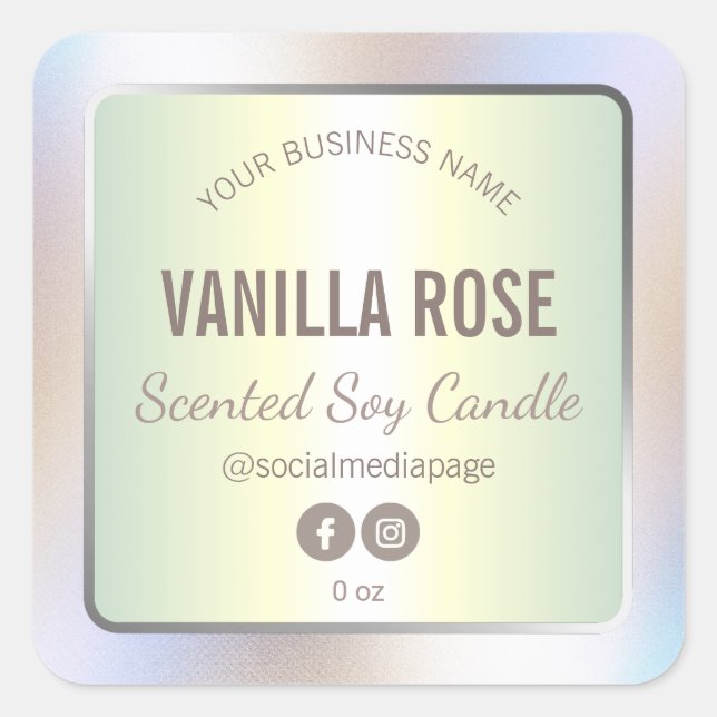 Candle Label Holographic (Front)