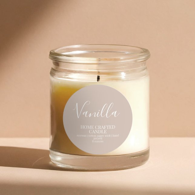 Candle Label Minimalist Beige Sticker (Creator Uploaded)