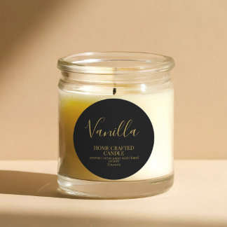 Candle Label Minimalist Black Gold Sticker