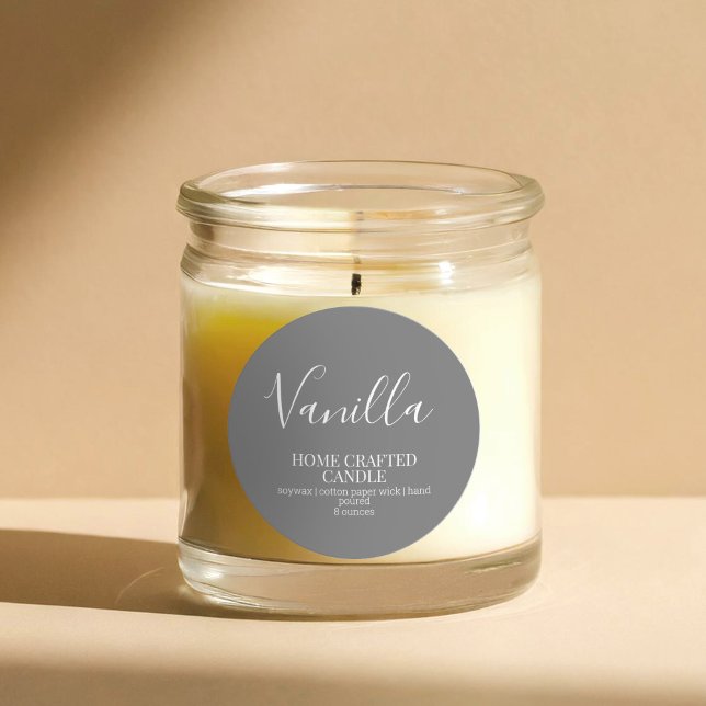 Candle Label Minimalist Grey Sticker (Creator Uploaded)