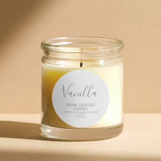 Candle Label Minimalist Grey Sticker