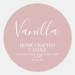 Candle Label Minimalist Rose Sticker
