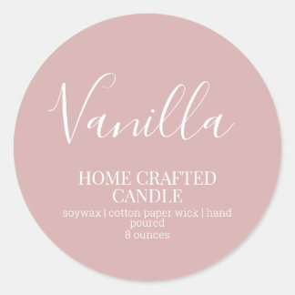 Candle Label Minimalist Rose Sticker