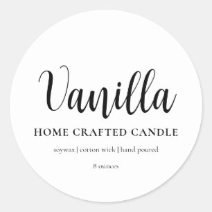 Candle Label Minimalist White