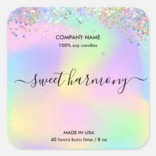 Candle label product label holograph jar label