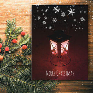Candle Lantern Snowflakes Christmas Holiday Postcard
