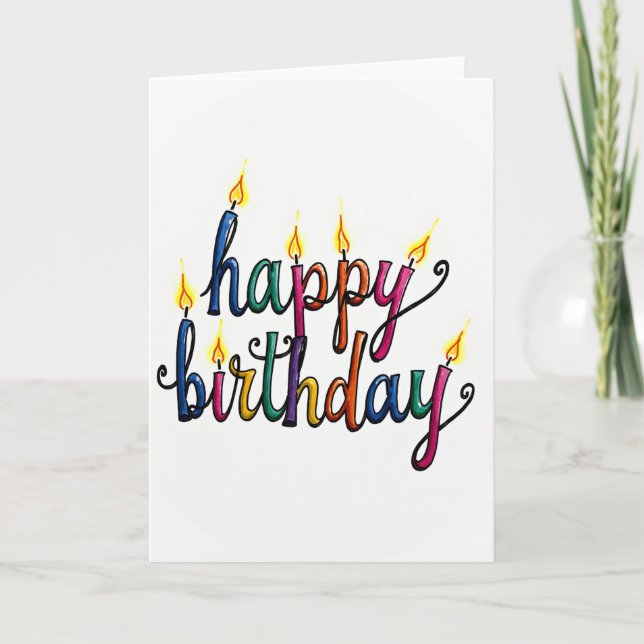 Candle Letter Birthday Card (Front)
