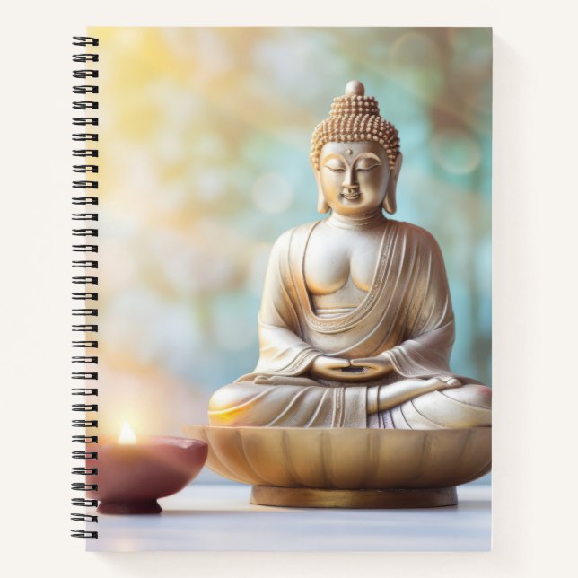 Candle Light Buddha Tranquil Peaceful  Notebook (Front)