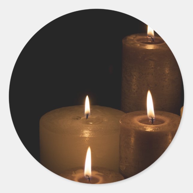 Candle Light Classic Round Sticker (Front)