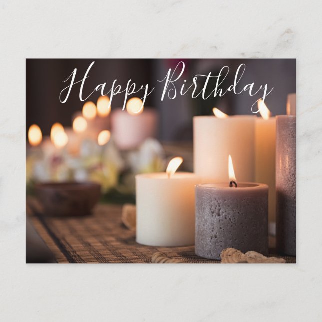 Candle lighting for Happy Birthday wishes Postcard (Front)
