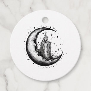 Candle Lit Moon Favor Tags