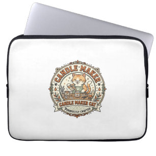 Candle Maker Cat Candle Maker Cat Vintage Vector A Laptop Sleeve