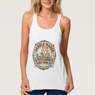 Candle Maker Cat Candle Maker Cat Vintage Vector A Singlet