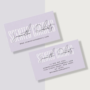 Candle maker modern typography script lavender business card