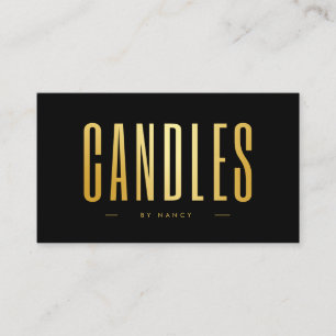 Candle maker QR Code Logo Black And Gold  Business Card