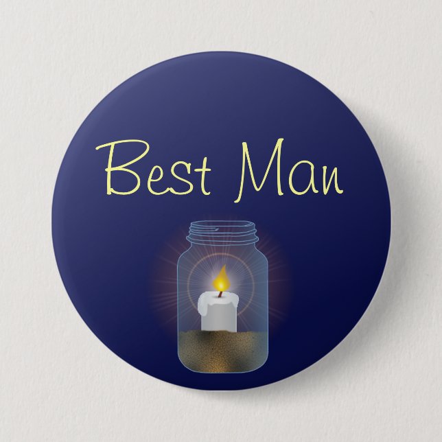Candle Mason Jar Button (Front)