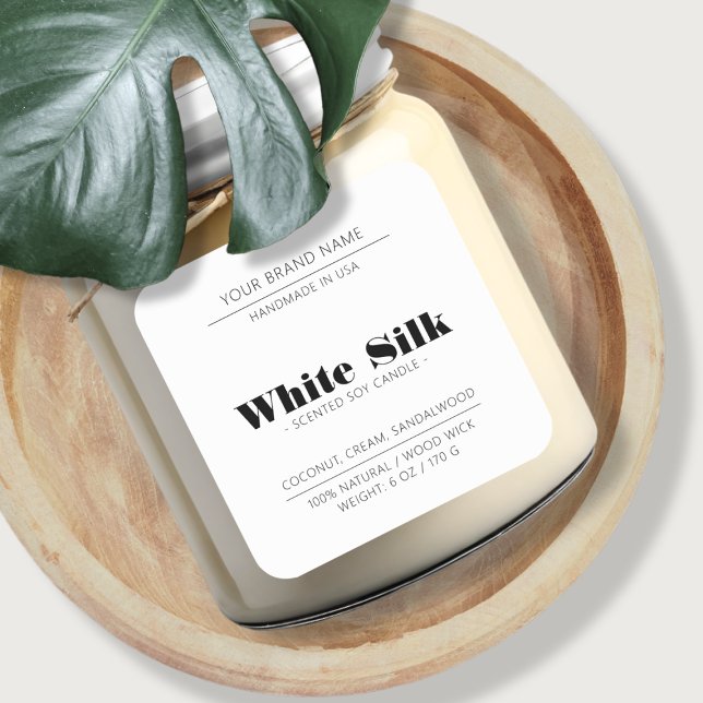Candle modern white product packaging label (Creator Uploaded)