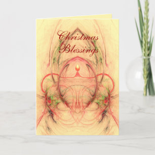 CANDLE 'N HOLLY HOLIDAY CARD