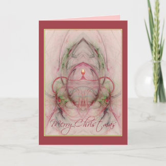 CANDLE 'N HOLLY ~ Merry Christmas Holiday Card