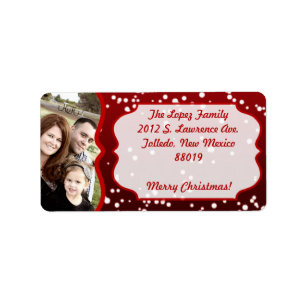 Candle Night Photo Christmas Mailing Label