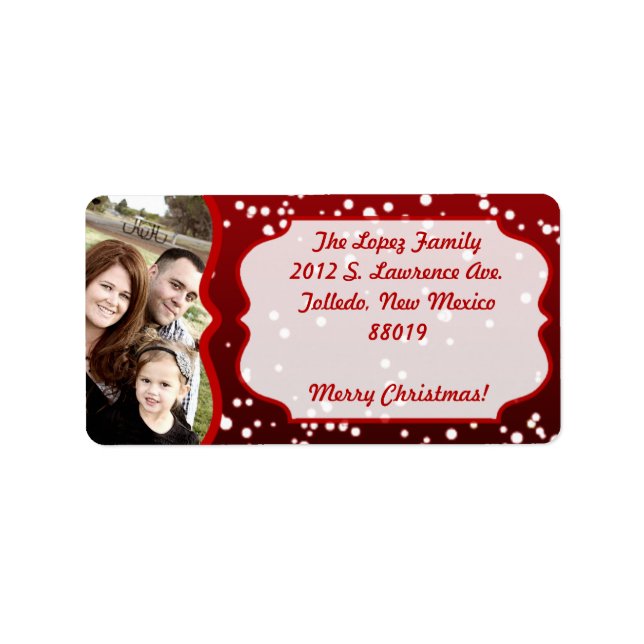 Candle Night Photo Christmas Mailing Label (Front)