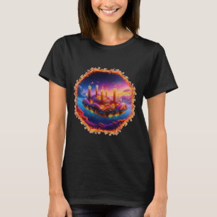 Candle Powered Space Vehicle In A Chaotic Sky T-Shirt