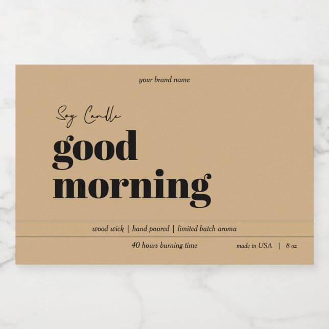 Candle Product Label Design (Single Label)