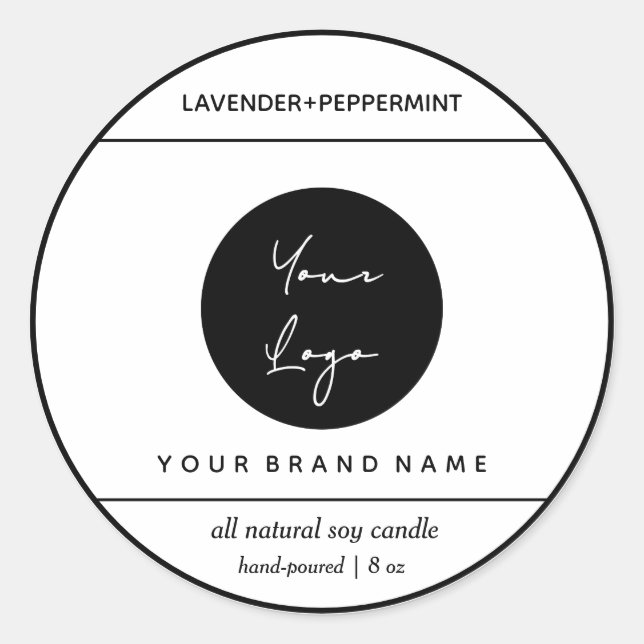 Candle Product Label Design (Front)