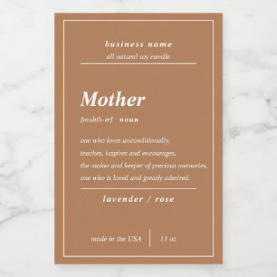 Candle Product Mother Personalised Label 