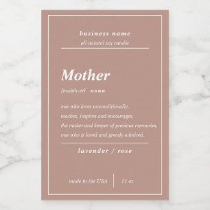 Candle Product Mother Personalised Label