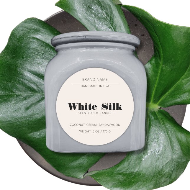 Candle product packaging  beige label (Creator Uploaded)