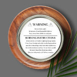 Candle Product Warning Label Design<br><div class="desc">Simple design for your candle business warning label for your small business. If you need to change text size,  colour select the ''Customise it'' button.</div>