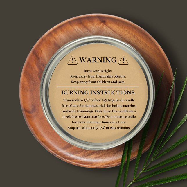 Candle Product Warning Label Design (Creator Uploaded)