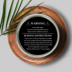 Candle Product Warning Label Design