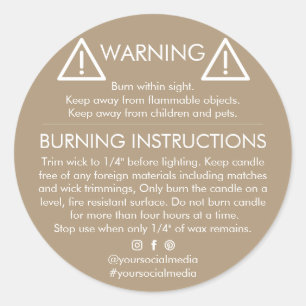 Candle Product Warning Label Design