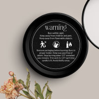 Candle Product Warning Label Safety & Care Design