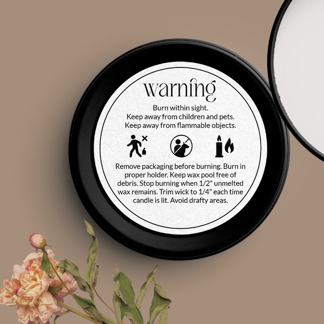 Candle Product Warning Label Safety & Care Design (Creator Uploaded)