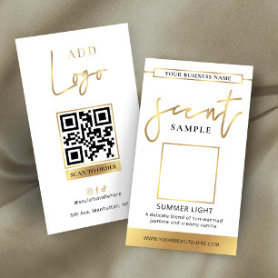 Candle Scent Tester Card Perfume Sample Gold Logo