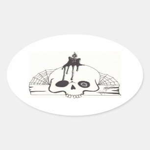 Candle Skull Sticker
