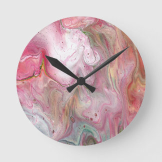 Candle Soft Pink Green Abstract Wall Clock