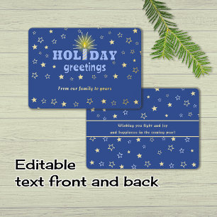 Candle stars winter holiday greetings Foil Card