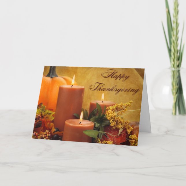 Candle Thanksgiving Holiday Card (Front)