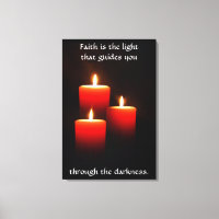 Candle Trio With Verse on Black Canvas Print